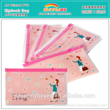 Wholesale A6 PVC/Vinyl Waterproof Zip Lock Document Bag
